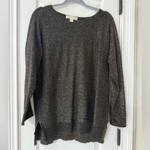 Michael Kors Metallic Black Tunic Top